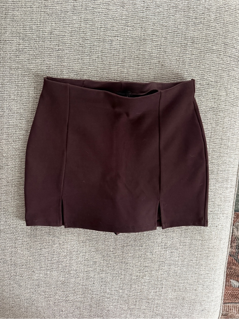 Windsor Brown High Waisted Mini Skort Front Slit Size Small